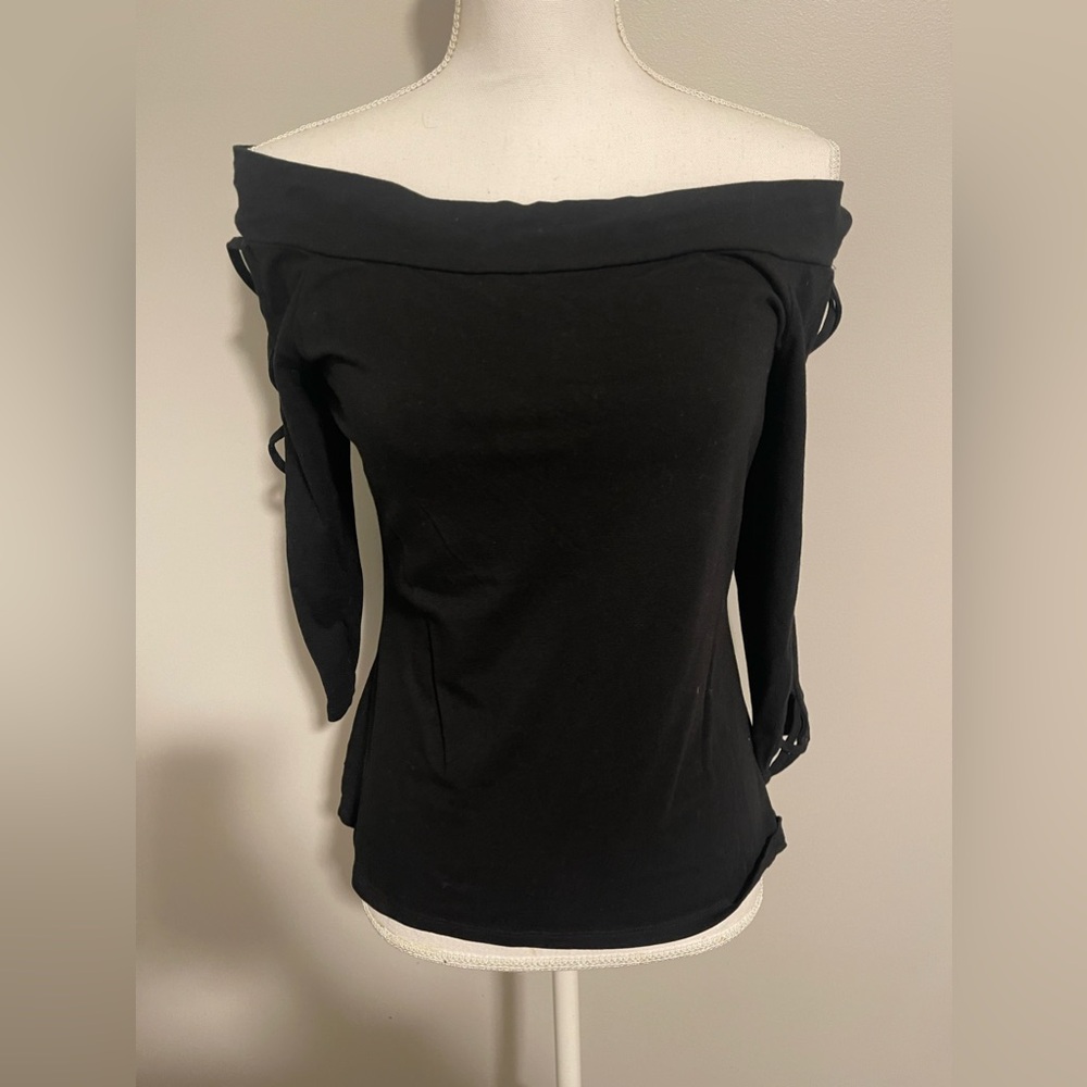 Express off the shoulder black top
